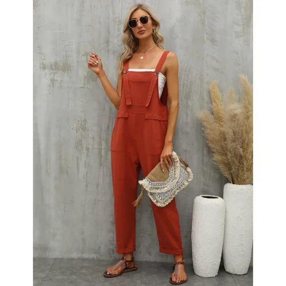 Womens Pants Women's Casual Sleeveless Jumpsuits V Neck Spaghetti Strap Long Pants With Pockets 63e185c6 6349 4d41 Acda 1a7f87496c3a.831a26d41477ddb679469e1d8d0ea41b